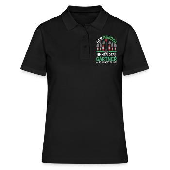 Der Mörder Ist Immer Der Gärtner Lustiger Garten - Frauen Polo Shirt - Schwarz - Vorne - Ailine (174cm)