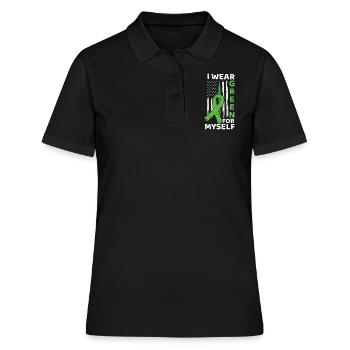 Ich trage Green Kidney Disease Awareness Month - Frauen Polo Shirt - Schwarz - Vorne - Ailine (174cm)