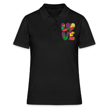 Soutenir Love Puzzle Colorful Autism Awareness - Polo Femme - noir - Devant - Ailine (174cm)