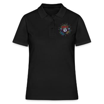 Muertos Tag der toten Zuckerblume La Catrina - Frauen Polo Shirt - Schwarz - Vorne - Ailine (174cm)
