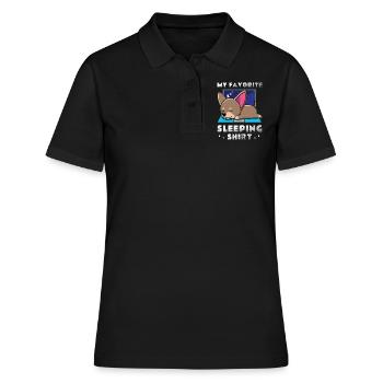 My official sleep shirt Faulenzer - Women's Polo Shirt - black - Front - Ailine (174cm)