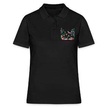 Tropical Birds Paradise Decor Surf Hello Summer - Women's Polo Shirt - black - Front - Ailine (174cm)
