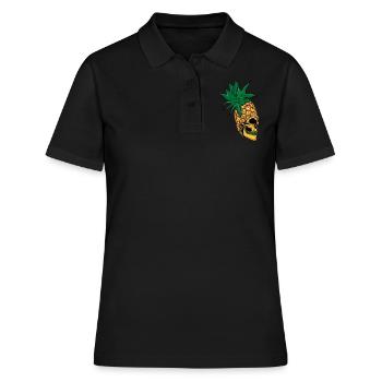 Surf Hello Summer Ananas Dia De Los Muertos - Frauen Polo Shirt - Schwarz - Vorne - Ailine (174cm)