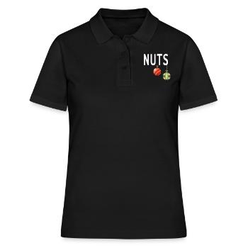 Lustige hängende Nüsse Dezember Feiertag Weihnachten - Frauen Polo Shirt - Schwarz - Vorne - Ailine (174cm)