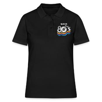 Retour Années 80 Carnaval Années 80 Rétro Fête 1980 - Polo Femme - noir - Devant - Ailine (174cm)
