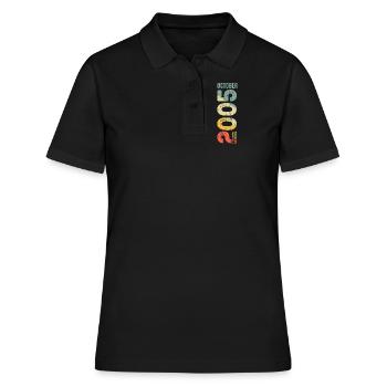 Retro October 2005 Year 2005 Retro Vintage 2005 - Frauen Polo Shirt - Schwarz - Vorne - Ailine (174cm)