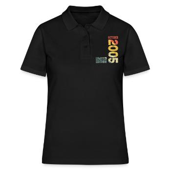 Since October 2005 Year 2005 Retro Vintage 2005 - Frauen Polo Shirt - Schwarz - Vorne - Ailine (174cm)