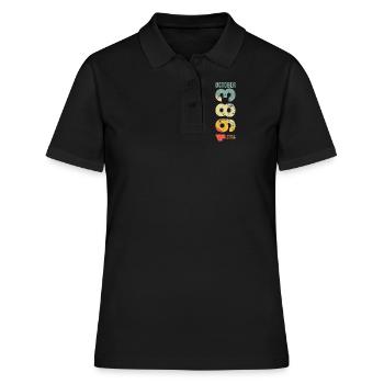 Retro October 1983 Year 1983 Retro Vintage 1983 - Women's Polo Shirt - black - Front - Ailine (174cm)