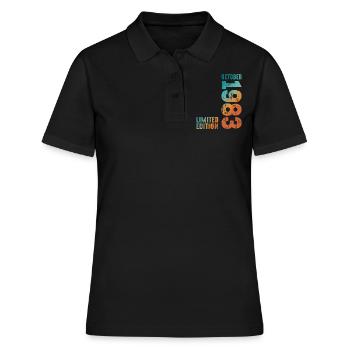 Retro Since October 1983 Retro Vintage 1983 - Frauen Polo Shirt - Schwarz - Vorne - Ailine (174cm)