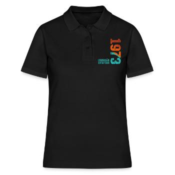 Vintage 1973 Since October 1973 Year 1973 Retro - Frauen Polo Shirt - Schwarz - Vorne - Ailine (174cm)