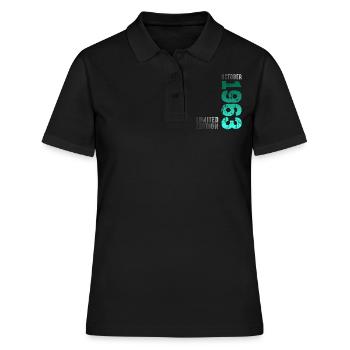 Year 1963 Month October 1963 Retro Vintage 1963 - Women's Polo Shirt - black - Front - Ailine (174cm)