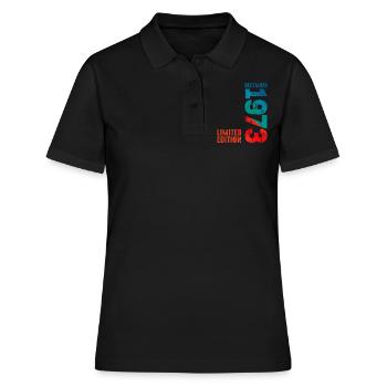 Since December 1973 Year 1973 Retro Vintage 1973 - Frauen Polo Shirt - Schwarz - Vorne - Ailine (174cm)