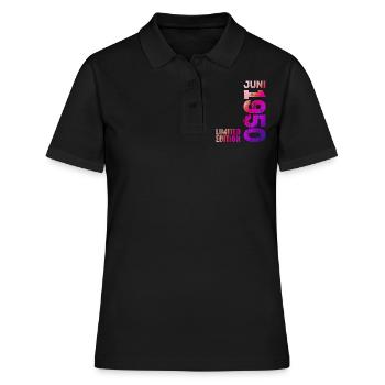 Edition limitée juin 1950 Légendaire depuis juin 1950 - Polo Femme - noir - Devant - Ailine (174cm)