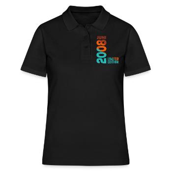 Limited Edition Juni 2008 Legendär Seit Juni 2008 - Frauen Polo Shirt - Schwarz - Vorne - Ailine (174cm)