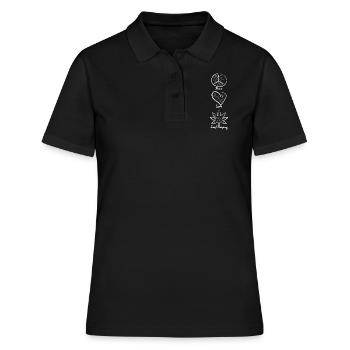 Paix Amour Feuille Voyeur Feuille Feuille Voyeur Feuillage - Polo Femme - noir - Devant - Ailine (174cm)