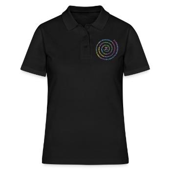 Pi Tag: 3.14159265359 Spiral Regenbogen - Frauen Polo Shirt - Schwarz - Vorne - Ailine (174cm)