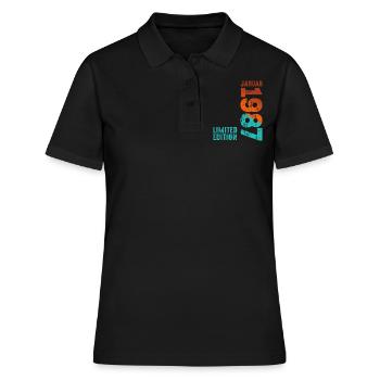 Limited Edition January 1987 Legendär Seit January - Frauen Polo Shirt - Schwarz - Vorne - Ailine (174cm)