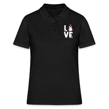 Love Expression Hand Gestures Heart - Women's Polo Shirt - black - Front - Ailine (174cm)