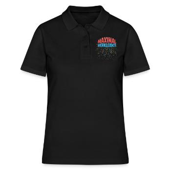 Karneval Maximal Verkleidet Bunt Konfetti Party - Frauen Polo Shirt - Schwarz - Vorne - Ailine (174cm)