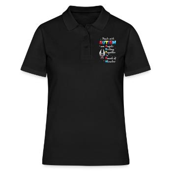 Autism angels unite in search of - Women's Polo Shirt - black - Front - Ailine (174cm)