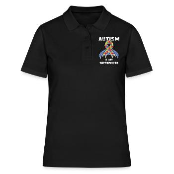 Autism is my superpower band - Women's Polo Shirt - black - Front - Ailine (174cm)