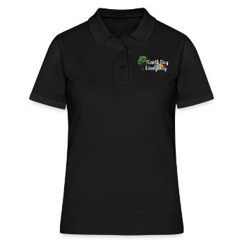 Earth Day Jeden Tag Bäume Regenbogen - Frauen Polo Shirt - Schwarz - Vorne - Ailine (174cm)