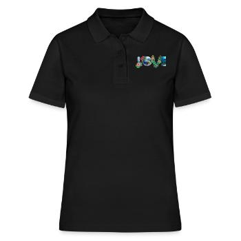 Liebe Unsere Erde Für Den Tag Der Erde - Frauen Polo Shirt - Schwarz - Vorne - Ailine (174cm)