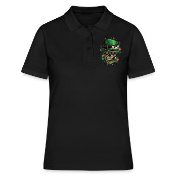 Crâne irlandais avec trèfle pour la Saint-Patrick - Polo Femme - noir - Devant - Ailine (174cm)