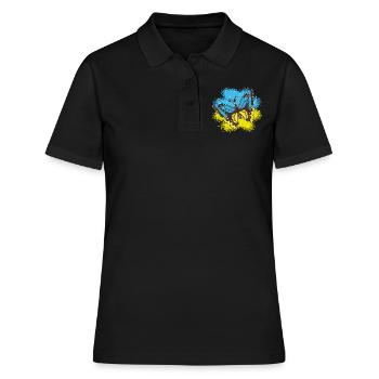 Schmetterling Farben Down Syndrom Unterstützung - Frauen Polo Shirt - Schwarz - Vorne - Ailine (174cm)