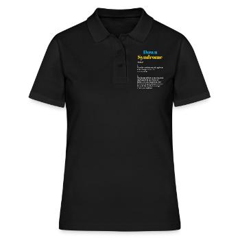 Down-Syndrom: Genetische Bedingung Mit - Frauen Polo Shirt - Schwarz - Vorne - Ailine (174cm)