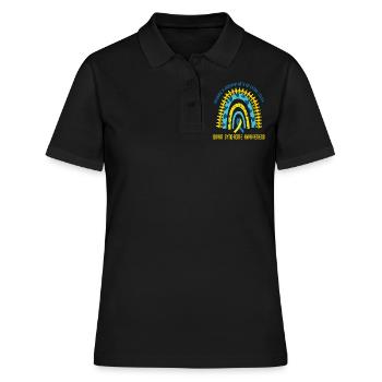 Down Syndrome Awareness Rainbow Extra Color - Women's Polo Shirt - black - Front - Ailine (174cm)