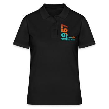Legendär Seit März 1957 März 1957 Geburtstag 1957 - Frauen Polo Shirt - Schwarz - Vorne - Ailine (174cm)