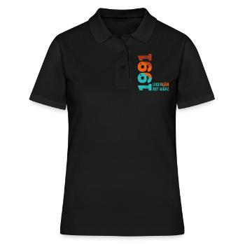 Legendär Seit März 1991 März 1991 Geburtstag 1991 - Frauen Polo Shirt - Schwarz - Vorne - Ailine (174cm)