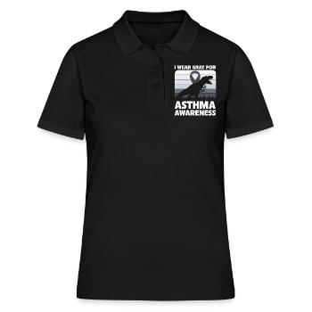 Je porte du gris pour la sensibilisation à l’asthme - Polo Femme - noir - Devant - Ailine (174cm)