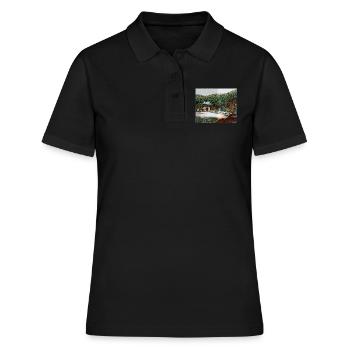 Tempel im Wald - Frauen Polo Shirt - Schwarz - Vorne - Ailine (174cm)