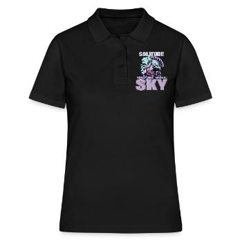 Solitude dans le ciel – Parapente - Polo Femme - noir - Devant - Ailine (174cm)