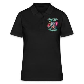 Wenn ihr mich sucht, ich bin am Rande des Wahnsinn - Frauen Polo Shirt - Schwarz - Vorne - Ailine (174cm)