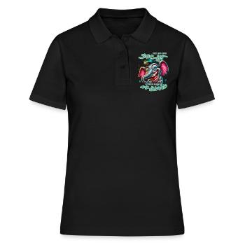 Wenn ihr mich sucht, ich bin am Rande des Wahnsinn - Frauen Polo Shirt - Schwarz - Vorne - Ailine (174cm)