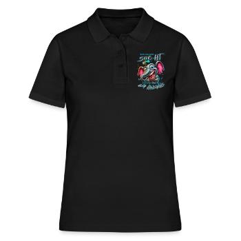 Wenn ihr mich sucht, ich bin am Rande des Wahnsinn - Frauen Polo Shirt - Schwarz - Vorne - Ailine (174cm)