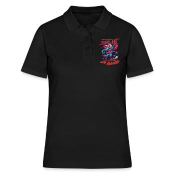 Wenn ihr mich sucht, ich bin am Rande des Wahnsinn - Frauen Polo Shirt - Schwarz - Vorne - Ailine (174cm)
