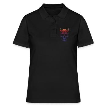 Totenkopf mit Hörnern - Frauen Polo Shirt - Schwarz - Vorne - Ailine (174cm)