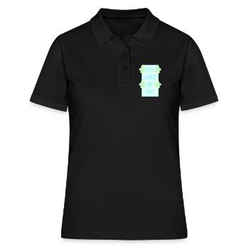 Cueillez des fleurs, pas des disputes, fleurs Paix Logo drôle - Polo Femme - noir - Devant - Ailine (174cm)