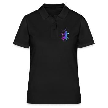 Nebel-Zentauren-Bogenschütze - Frauen Polo Shirt - Schwarz - Vorne - Ailine (174cm)
