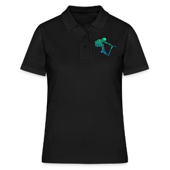 Cadeau de scooter cascadeur - Polo Femme - noir - Devant - Ailine (174cm)