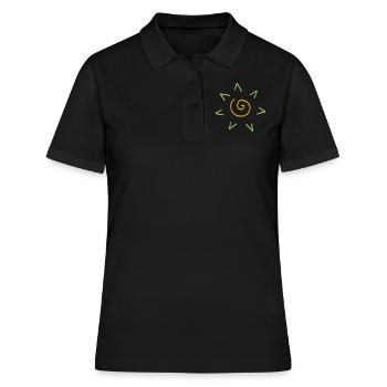 Spirale Sonne Sonnenschein Lustig Ethno Geschenk - Frauen Polo Shirt - Schwarz - Vorne - Ailine (174cm)