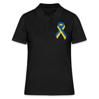 Ukrainian Band Ribbon Flag Ukraine - Women's Polo Shirt - black - Front - Ailine (174cm)