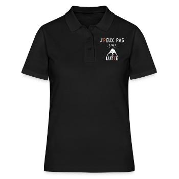J Peux Pas J Ai Lutte - Polo Femme - noir - Devant - Ailine (174cm)