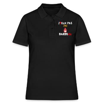 J peux pas j ai barbecue - Polo Femme - noir - Devant - Ailine (174cm)