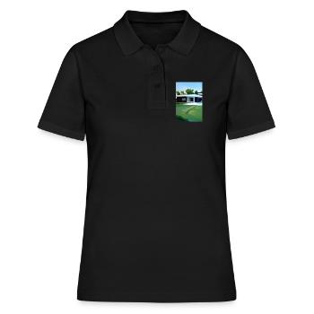Weiße Villa mit Pool - Frauen Polo Shirt - Schwarz - Vorne - Ailine (174cm)