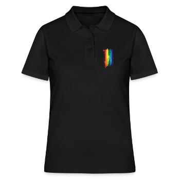 subtil et cool dégoulinant drapeau de la fierté design arc-en-ciel - Polo Femme - noir - Devant - Ailine (174cm)